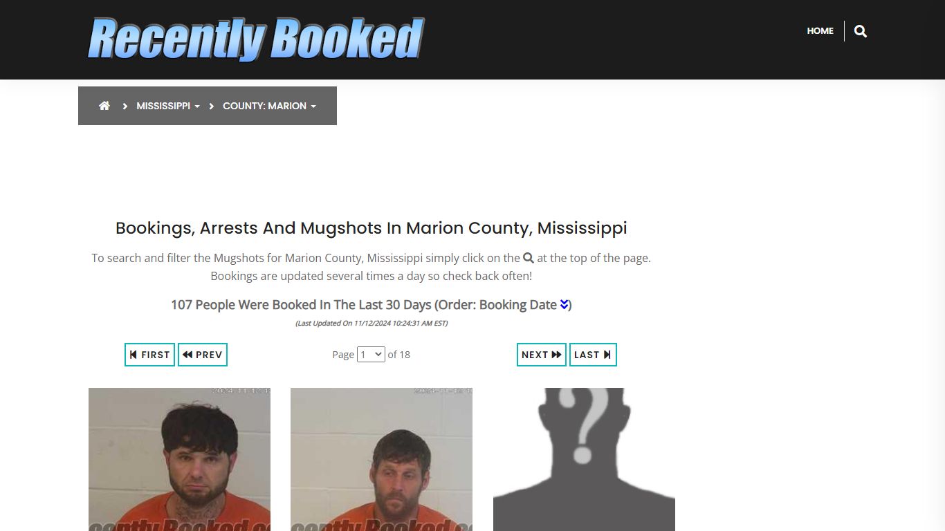 Bookings, Arrests and Mugshots in Marion County, Mississippi